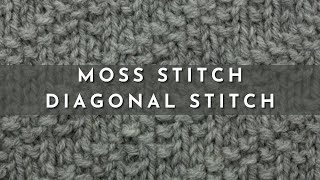 How to Knit the Moss Stitch Diagonal Stitch  Knitting Stitch Pattern  English Style [upl. by Lait]