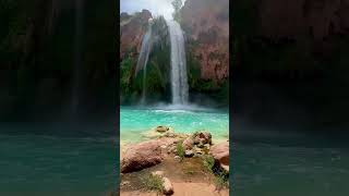 Havasu Falls Havasupai Arizona The most popular waterfall in Havasupai After a 10 mile hike from [upl. by Bohman917]