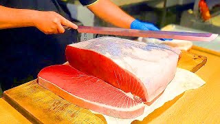 100000000 giant bluefin tuna cutting luxurious sashimi  巨大黑鮪魚金三角  Taiwanese Food [upl. by Gavrielle596]