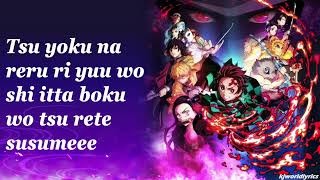 Demon Slayer Opening 1 Lyrics GurengeLISA kjworldlyrics [upl. by Otreblif]