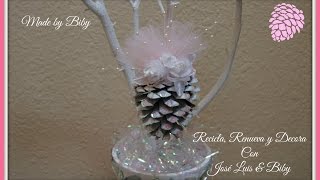 DIY COMO DECORAR PIÑAS DE PINO NAVIDEÑO [upl. by Bolme293]