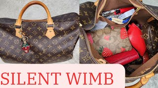 WHATS IN MY BAG LOUIS VUITTON SPEEDY 35 MONOGRAMPRINT SILENT WIMB 🍓🍓🍓🍓 asmr [upl. by Salvucci]