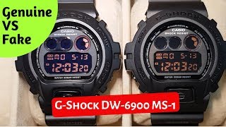 GShock DW 6900 MS1 Genuine VS Fake Comparison 2019 [upl. by Ardnuhs]