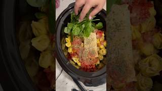 Quick Tortellini Pasta Crockpot Recipe easyrecipe cooking recipe easymeals [upl. by Mattox]