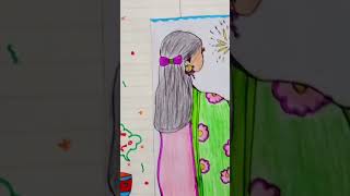 Happydiwali teachers diary decoration idea by ruhudiwali diyadiwali drawingcraftarteasy drawing [upl. by Charbonnier]