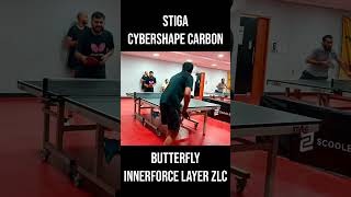 Stiga Cybershape Carbon Vs Butterfly Innerforce Layer Zlc [upl. by Monjan]