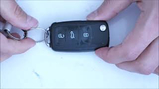 How TO replace BATTERY on VW Polo Car Key 2009  2017  easy tutorial by CrocFIX [upl. by Isidoro]