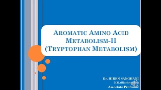 Aromatic Amino Acid Metabolism II Tryptophan Metabolism [upl. by Giarg477]