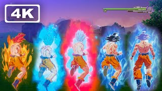 Dragon Ball Z Kakarot  All Goku Transformations Base amp Ultra Instinct 4K 60fps [upl. by Niawat]