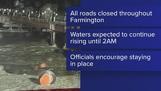 Farmington essentially completely flooded with all roads closed emergency officials say [upl. by Hatch695]