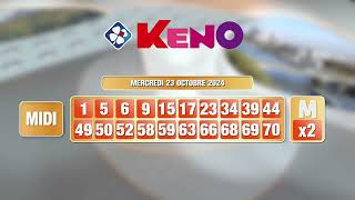 Tirage du midi Keno® du 23 octobre 2024  Résultat officiel  FDJ [upl. by Ylatfen]