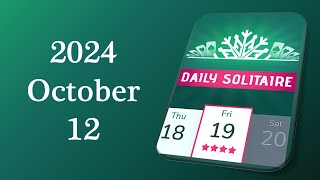 Daily Challenge Solitaire Solution 2024 October 12 [upl. by Weinman]