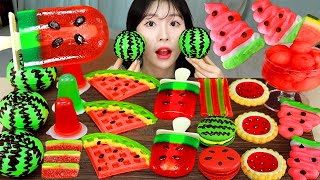 ASMR MUKBANG 수박 디저트 아이스크림 마카롱 젤리 먹방 amp 레시피 DESSERT ICE CREAM MACARONS EATING [upl. by Einhpad]