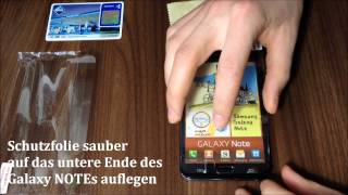 Samsung Galaxy NOTE  Anleitung Schutzfolie anbringen ohne Blasen [upl. by Eustacia]