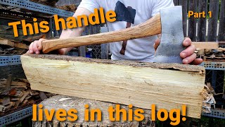 Hanging a Hatchet 1 Hand Carving a Honey Locust Hatchet Handle [upl. by Ricardama573]