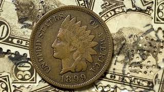 US 1899 Indian Head Penny Coin United States Indian Head Cent with Buffalo Bison Used Stamps [upl. by Anavas]