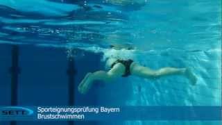 Sporteignungsprüfung Bayern  100 Meter Schwimmen Brust [upl. by Adnauqahs101]