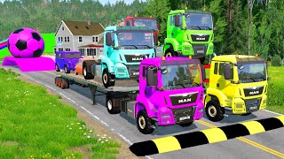 TRANSPORTING PIXAR CARS amp FRUITS WITH COLORED amp JOHN DEERE vs CLAAS vs TRACTORS  BeamNGdrive 983 [upl. by Dasteel]