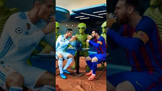 Ronaldo and Messi played football with aliens 👽😱 shorts [upl. by Ecinom]