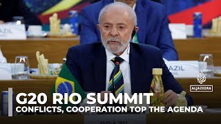 G20 Summit in Brazil Global conflicts cooperation top the agenda in Rio [upl. by Aromat732]