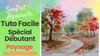 Aquarelle Facile pour Débutant  Forêt Automnale en Toute Simplicité [upl. by Crescen]