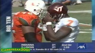 2000 Miami Hurricanes vs Virginia Tech Highlights [upl. by Anatnom]