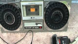 Sharp GF6060 how to play your MP3 music through a 6060 boombox [upl. by Etnud]