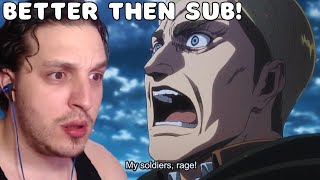 Reacting To Attack on Titan Erwins Final Speech In Dub GONE WRONG [upl. by Annaiel399]