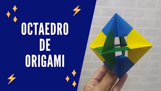 TUTORIAL DO OCTAEDRO DE ORIGAMI [upl. by Nnaeerb]