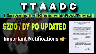 TTAADC JOB UPDATE  SZDO DY PO  Important notifications 2024 [upl. by Swagerty425]