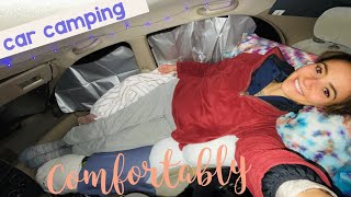 How to car camp in a small compact sedan  part 1  sleeping comfortably in the car [upl. by Gale]