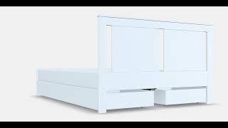 SONGESAND Bed frame with 4 storage boxes 6  3DModel  AR [upl. by Elohcan]