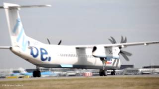 Single Engine Taxi Flybe Bombardier Q400 Dash 8 [upl. by Hermon]