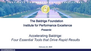 Baldrige Institute Webinar Feb 2024 with Michael Kramer of ManageHub [upl. by Amla]