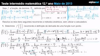 Derivada por Definição  Assíntota Oblíqua  12º Ano [upl. by Xirtaeb]