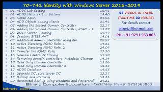 SERVER 2016 2019 ACTIVE DIRECTORY 70 742 94 VIDEOS IN TAMIL [upl. by Senskell]