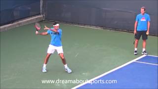 Roger Federer Forehand slow motion from practice session [upl. by Quintilla1]