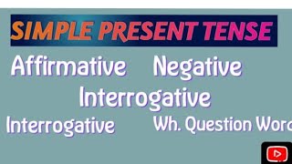 Simple present tense Simple present tense sentences All tenses [upl. by Gefen995]