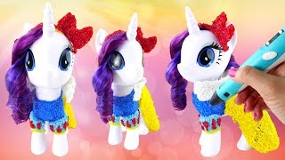 Disney Snow White Costume for Rarity with CETIM 3D Doodler Pen MLP Pony Custom [upl. by Ahsiuqat]