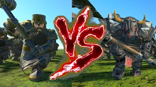 Black Orcs VS Hammerers Grudge Settlers Total War Warhammer 3 [upl. by Rednasyl]