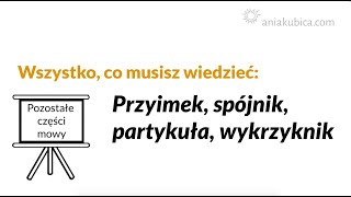 Przyimek spójnik partykuła wykrzyknik [upl. by Gleeson199]