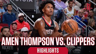 Amen Thompson 18 points Highlights vs LA Clippers l Houston Rockets [upl. by Weslee]