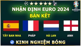 NHẬN ĐỊNH BÁN KẾT EURO 2024  4 ĐỘI TUYỂN  TÂY BAN NHA vs PHÁP  HÀ LAN vs ANH  KINH NGHIỆM BÓNG [upl. by Ramaj102]