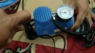 Review Testing mini air compressor Kenmaster dengan Adaptor 12 volt 5A [upl. by Engelbert703]