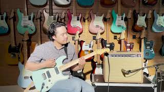 Fender Noventa Stratocaster  Headstrong Lil King Tone Test  Sherwood Music [upl. by Aizirtap800]