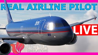 Real Ex Airbus Pilot Flies the Fenix V2 A320 Live [upl. by Analat371]