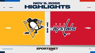 NHL Highlights  Penguins vs Capitals  November 9 2022 [upl. by Winnick]