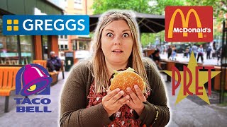 Eating BRITISH Fast Food for 24 Hours [upl. by Tarrant]