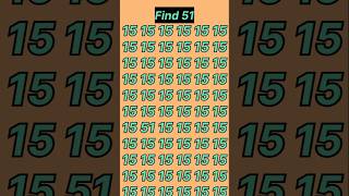 Find 51🤔math iqtest iq shorts gk gktest puzzle game paheli viral reals video trending [upl. by Moses815]