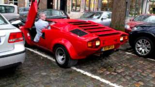 Lamborghini Countach 5000 Quatrovalvole startup amp driveaway [upl. by Acinorev332]